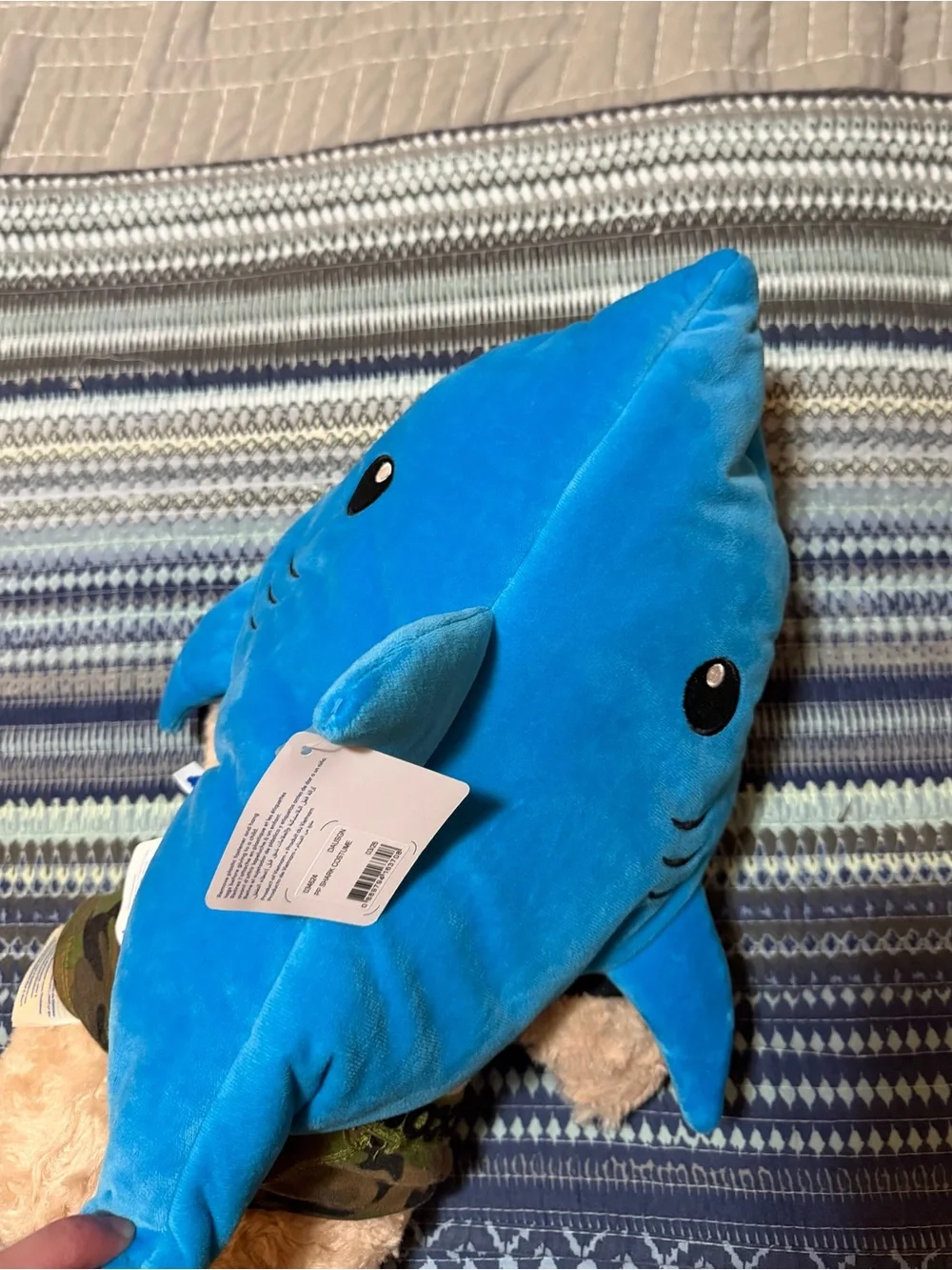 New With Tags Plush Shark Costume in Bright Blue